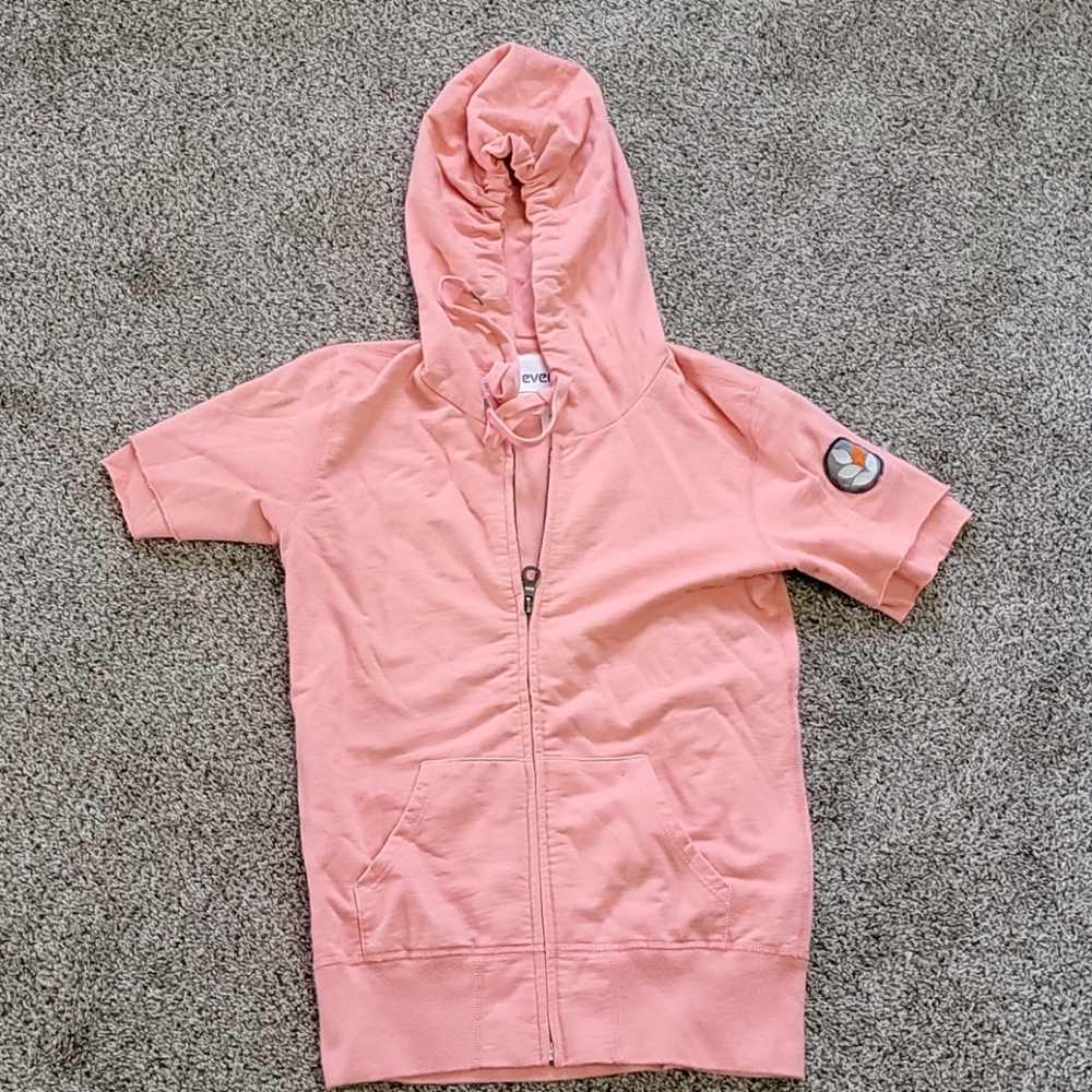 Ever light pink short sleeve hoodie P (xs)